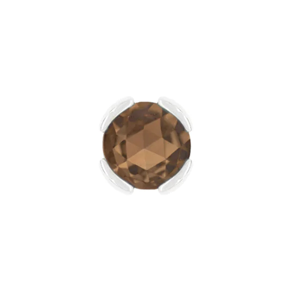 threadless: "Peekaboo" End in Gold with Rose Cut Smoky Quartz