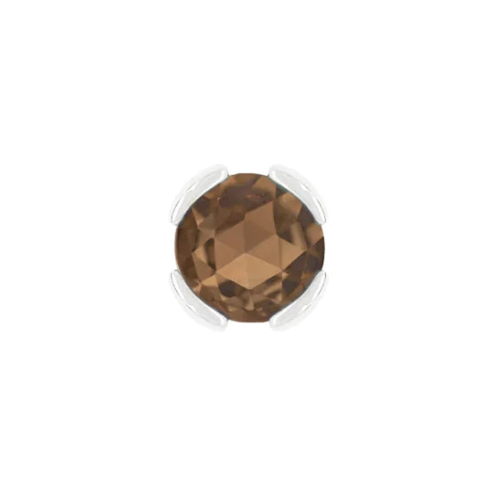 threadless: "Peekaboo" End in Gold with Rose Cut Smoky Quartz