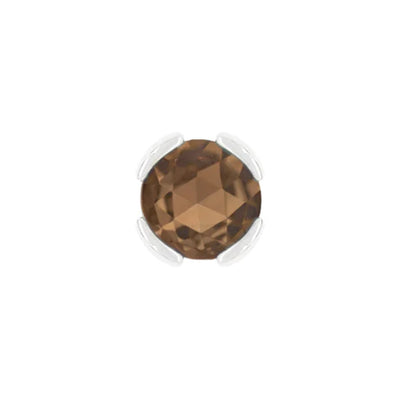 threadless: "Peekaboo" End in Gold with Rose Cut Smoky Quartz