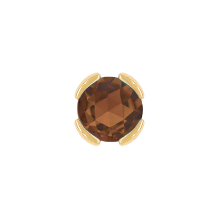 threadless: "Peekaboo" End in Gold with Rose Cut Smoky Quartz