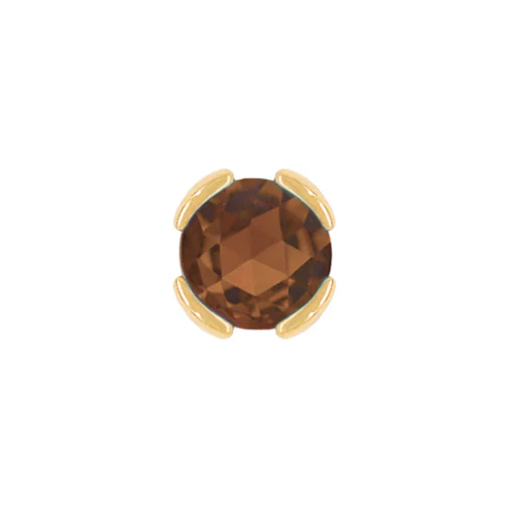 threadless: "Peekaboo" End in Gold with Rose Cut Smoky Quartz