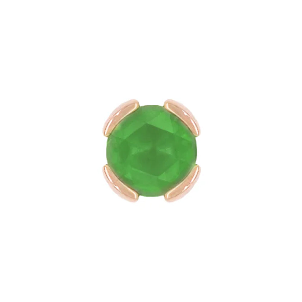 threadless: "Peekaboo" End in Gold with SANDBLASTED Rose Cut Green Tourmaline