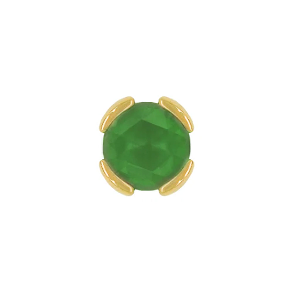 threadless: "Peekaboo" End in Gold with SANDBLASTED Rose Cut Green Tourmaline