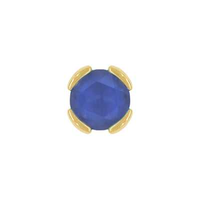 threadless: "Peekaboo" End in Gold with SANDBLASTED Rose Cut London Blue Topaz