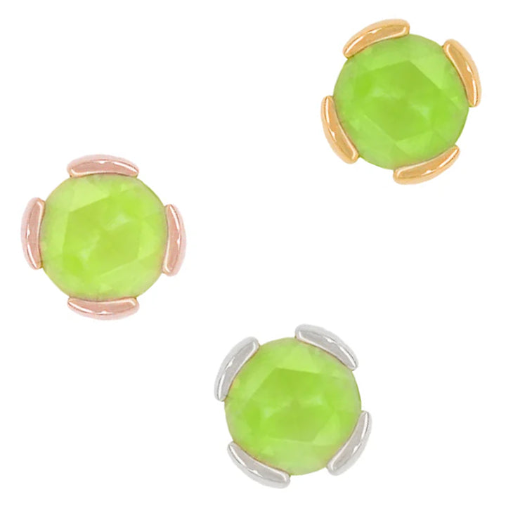 threadless: "Peekaboo" End in Gold with SANDBLASTED Rose Cut Peridot