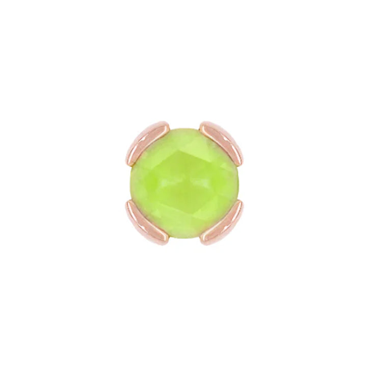 threadless: "Peekaboo" End in Gold with SANDBLASTED Rose Cut Peridot