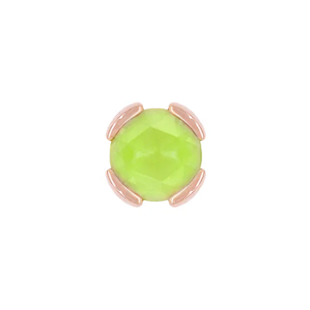 threadless: "Peekaboo" End in Gold with SANDBLASTED Rose Cut Peridot