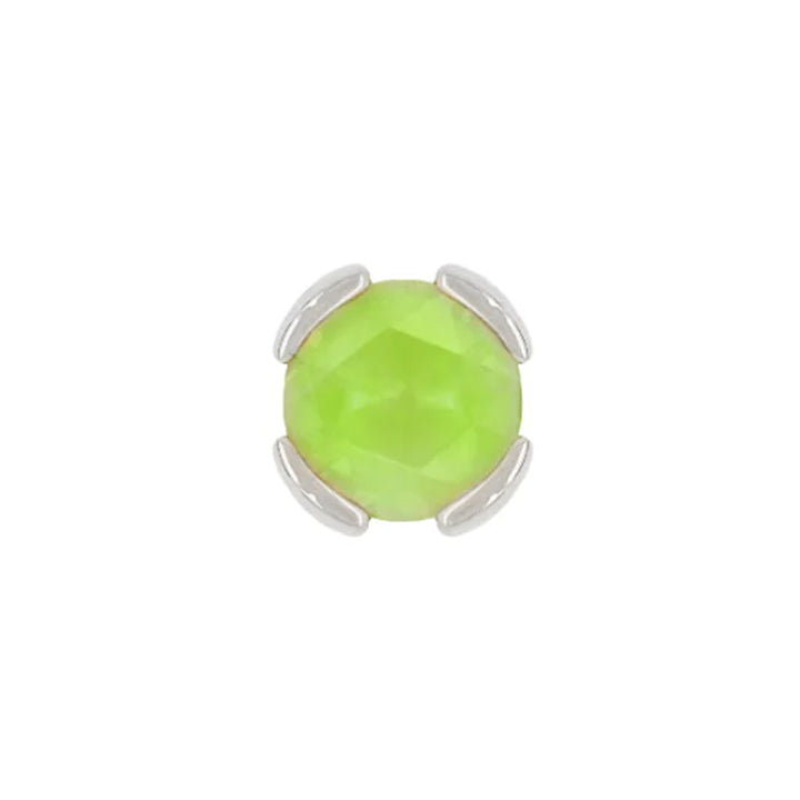 threadless: "Peekaboo" End in Gold with SANDBLASTED Rose Cut Peridot