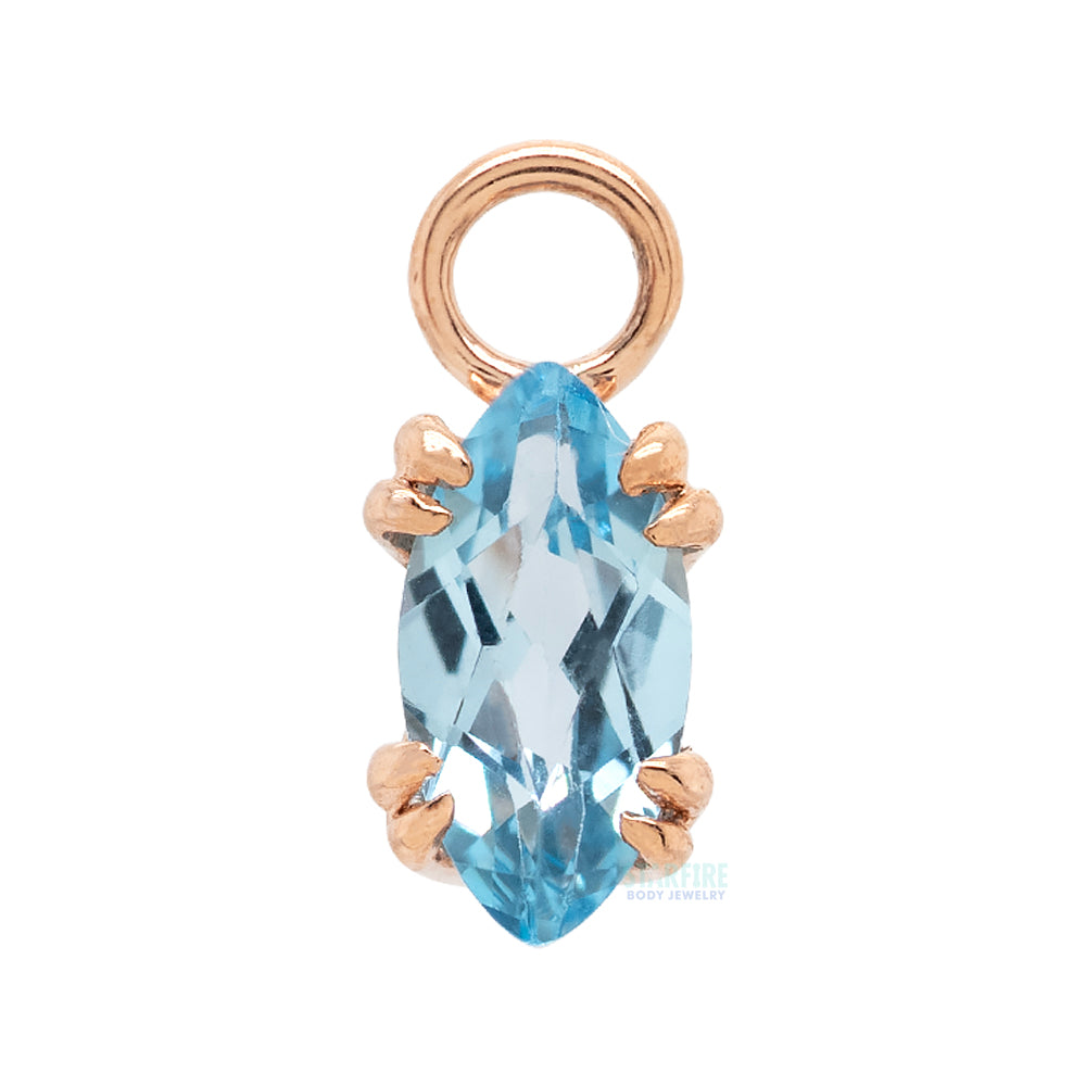 "Georgia" Charm in Gold with Swiss Blue Topaz