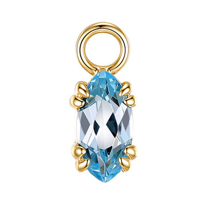 "Georgia" Charm in Gold with Sky Blue Topaz