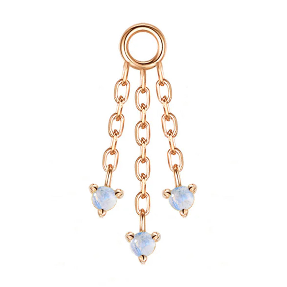 "Esme" Chain Charm in Gold with Moonstones