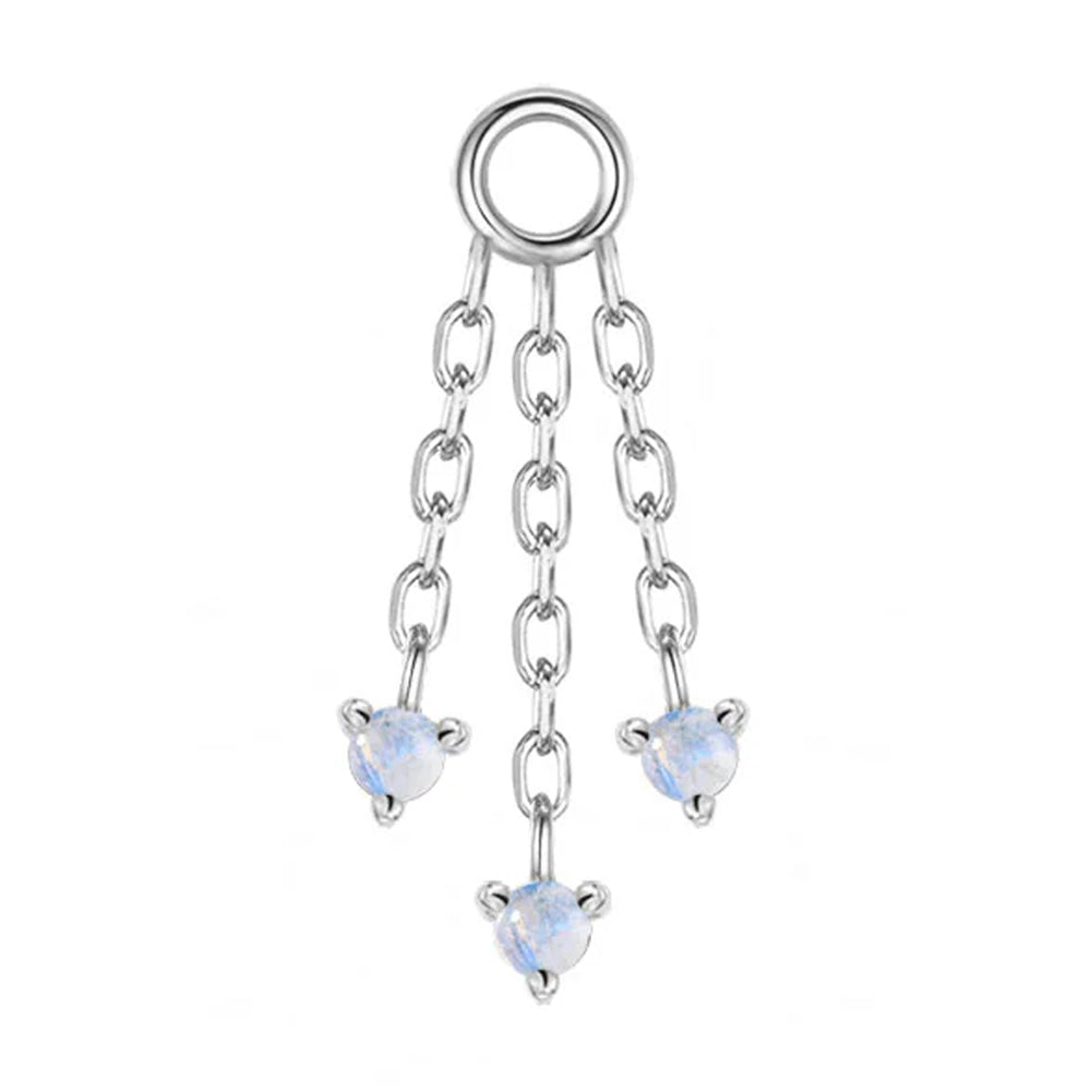 "Esme" Chain Charm in Gold with Moonstones