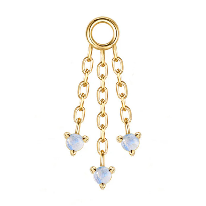 "Esme" Chain Charm in Gold with Moonstones