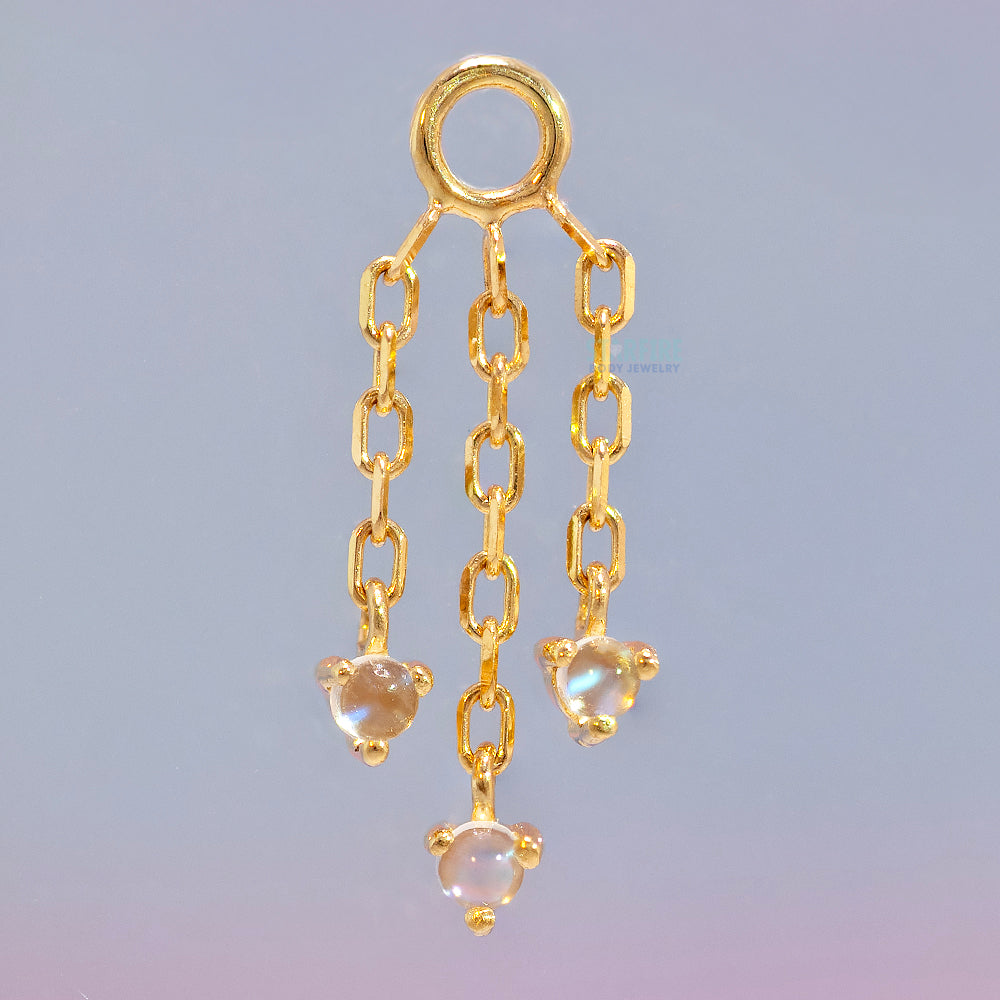 "Esme" Chain Charm in Gold with Moonstones