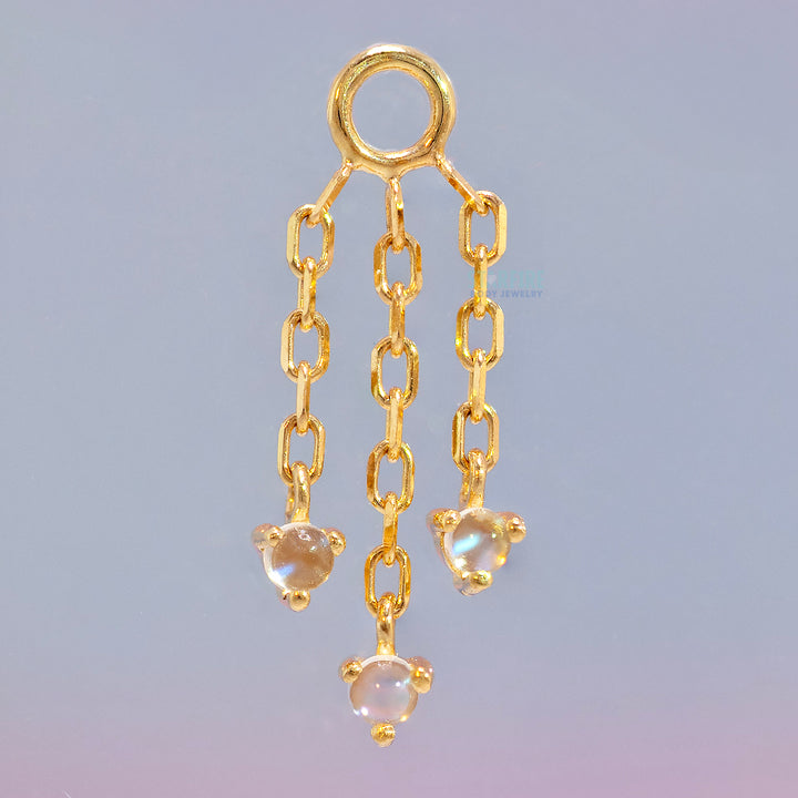 "Esme" Chain Charm in Gold with Moonstones