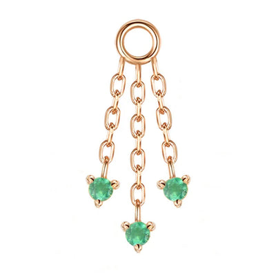 "Esme" Chain Charm with Green Chalcedony