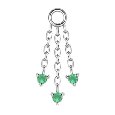 "Esme" Chain Charm with Green Chalcedony