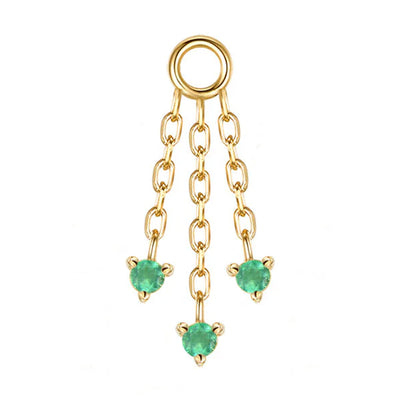 "Esme" Chain Charm with Green Chalcedony