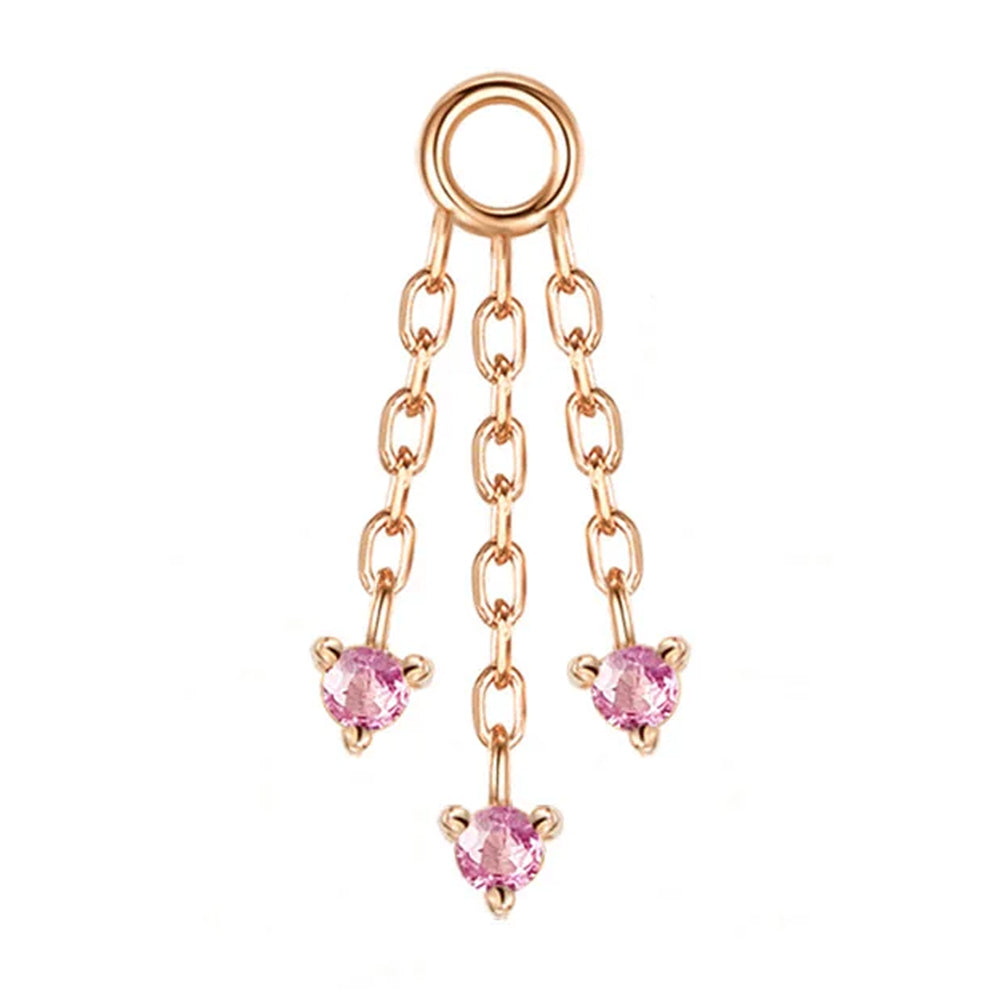 "Esme" Chain Charm in Gold with Pink Sapphires