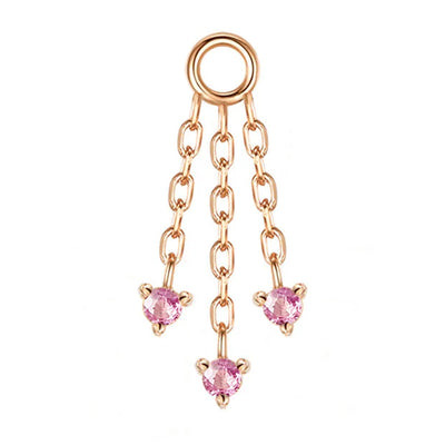 "Esme" Chain Charm with Pink Sapphires