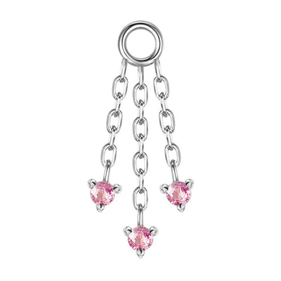 "Esme" Chain Charm with Pink Sapphires