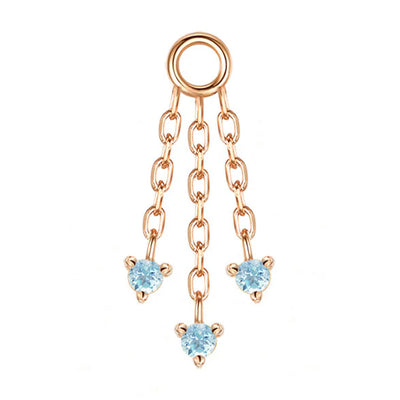 "Esme" Chain Charm with Swiss Blue Topaz