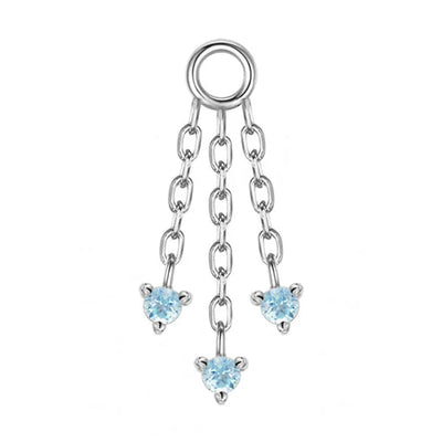 "Esme" Chain Charm with Swiss Blue Topaz