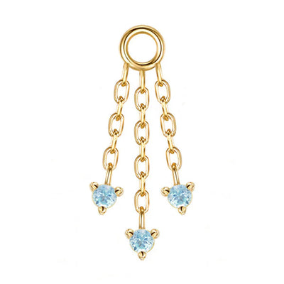"Esme" Chain Charm with Swiss Blue Topaz