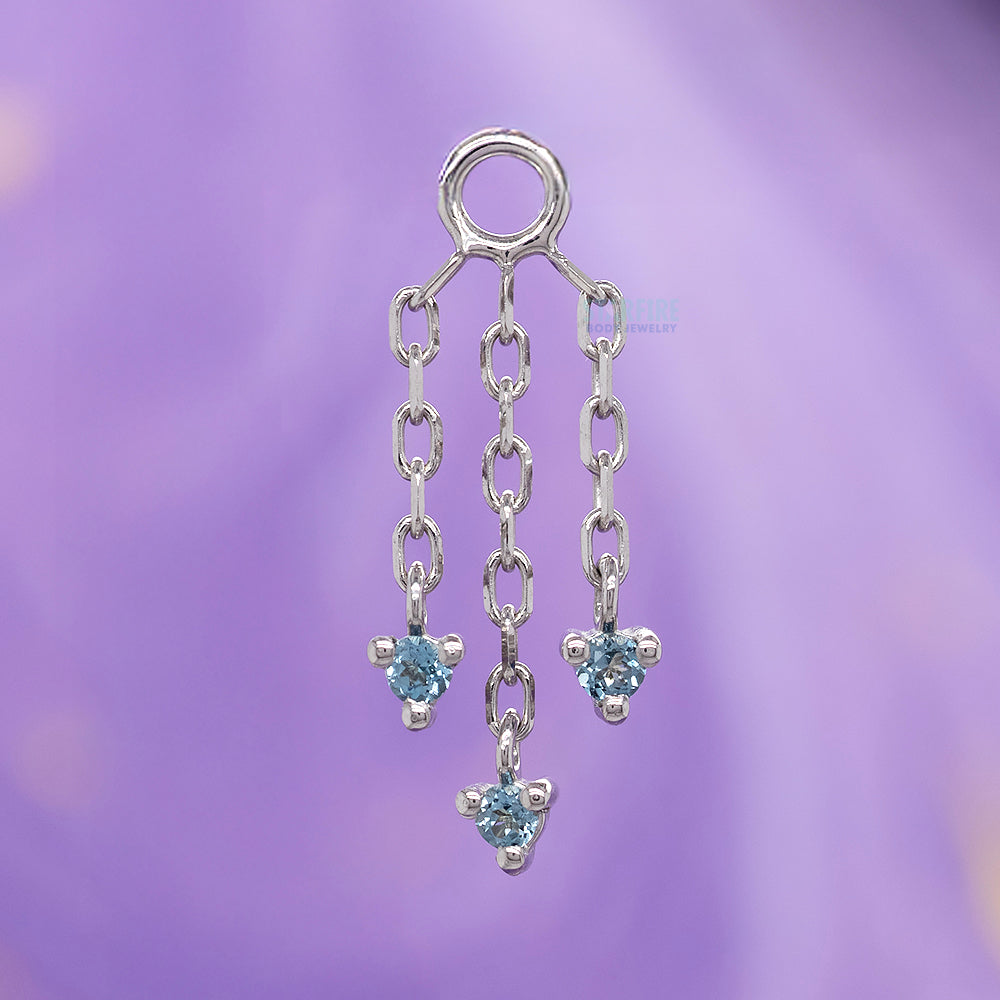 "Esme" Chain Charm in Gold with Swiss Blue Topaz