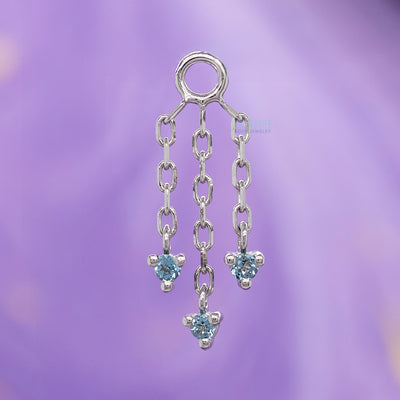 "Esme" Chain Charm with Swiss Blue Topaz