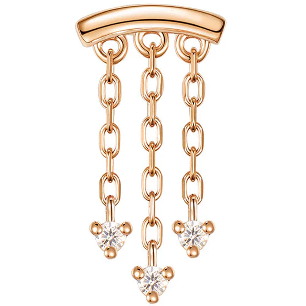 threadless: "Esme" Hidden Helix End with Chains in Gold with Diamonds