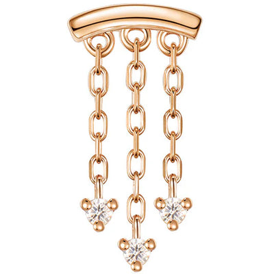 threadless: "Esme" Hidden Helix End with Chains in Gold with Diamonds