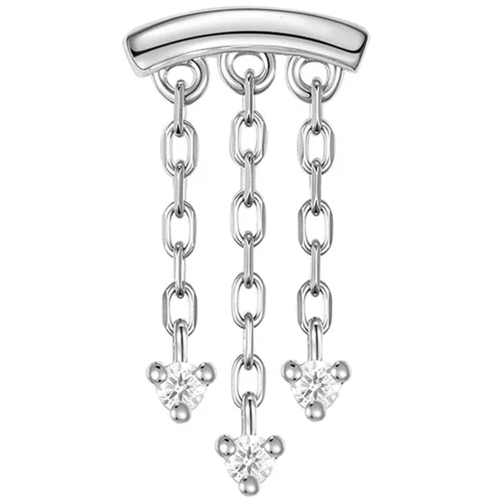 threadless: "Esme" Hidden Helix End with Chains in Gold with Diamonds