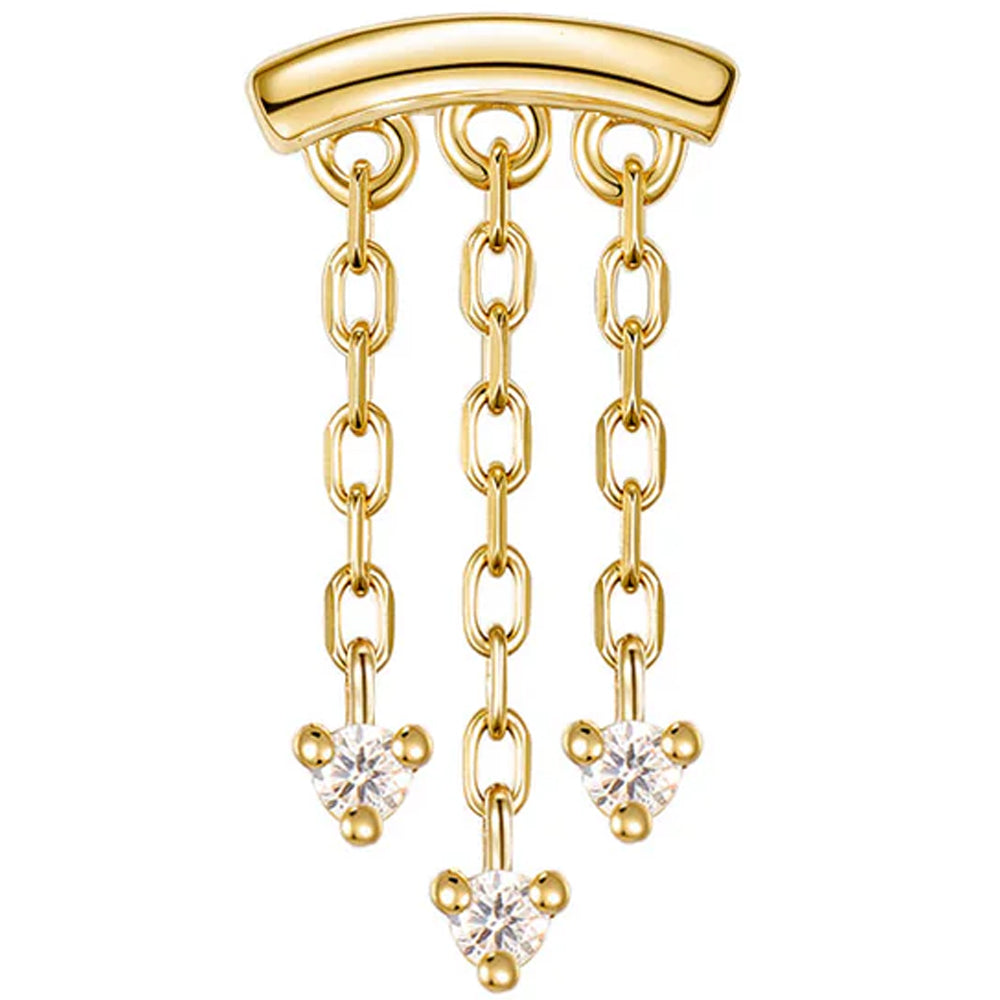 threadless: "Esme" Hidden Helix End with Chains in Gold with Diamonds