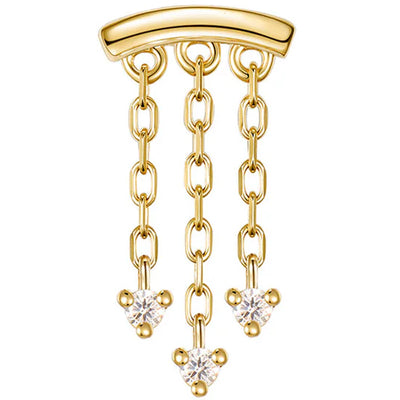 threadless: "Esme" Hidden Helix End with Chains in Gold with Diamonds