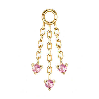 "Esme" Chain Charm with Pink Sapphires