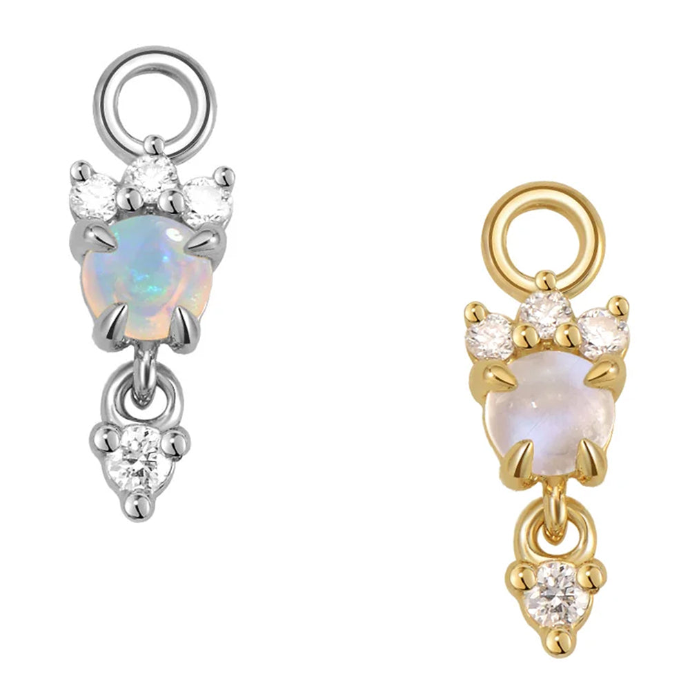 "Leia" Charm in Gold with Genuine Gemstones