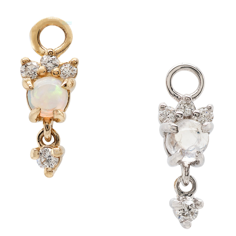"Leia" Charm in Gold with Genuine Gemstones