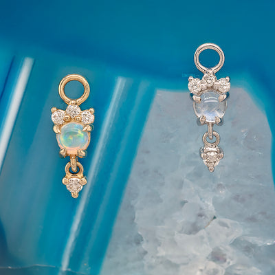 "Leia" Charm in Gold with Genuine Gemstones