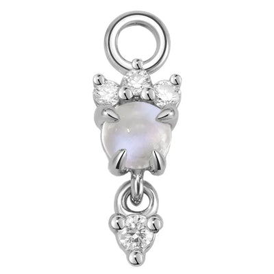 "Leia" Charm in Gold with Genuine Gemstones