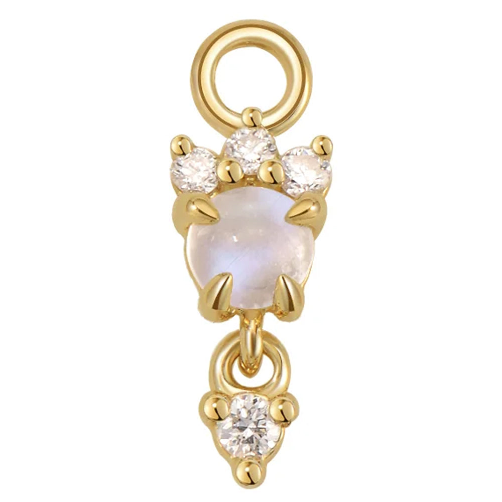 "Leia" Charm in Gold with Genuine Gemstones