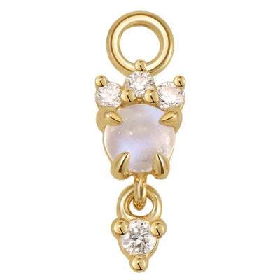 "Leia" Charm in Gold with Genuine Gemstones