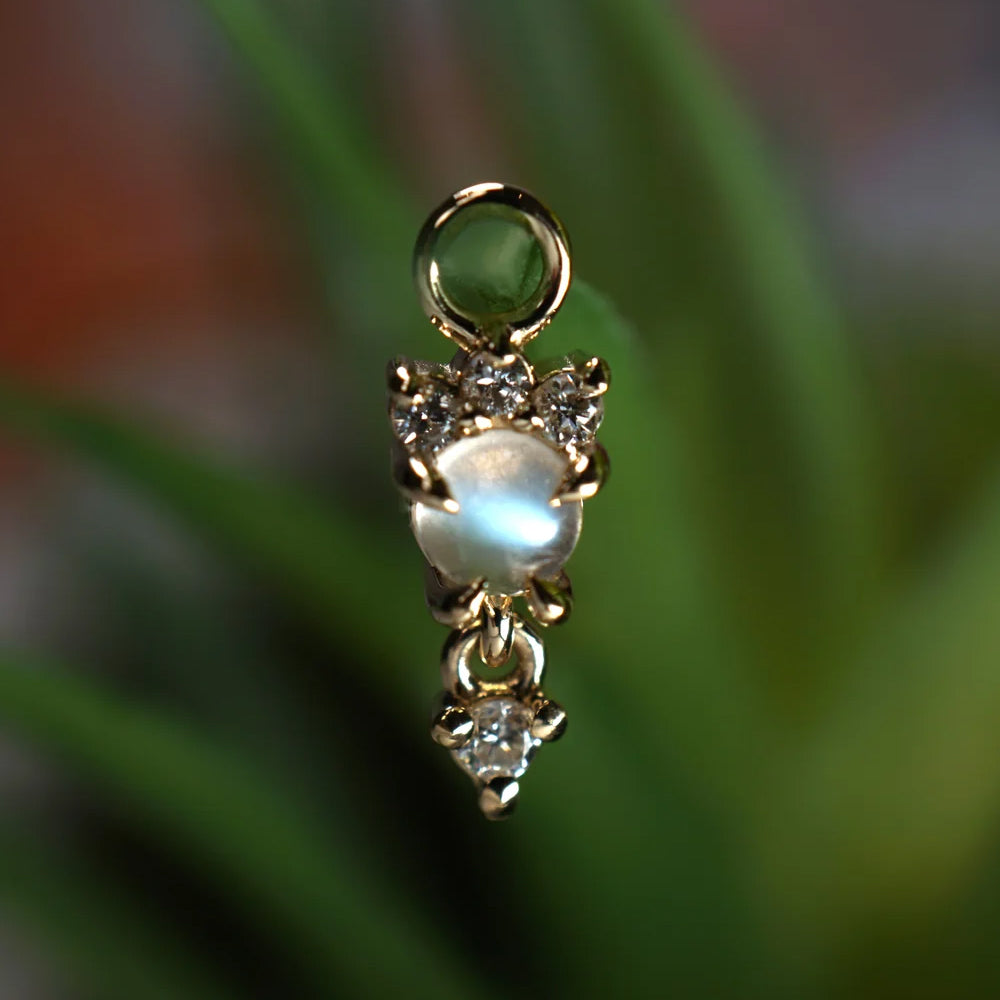 "Leia" Charm in Gold with Genuine Gemstones