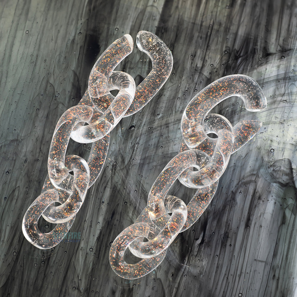 Glass Chain Weights - Fire Glitter