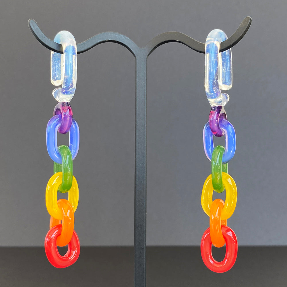 Glass Chain Weights - Opalite & Rainbow