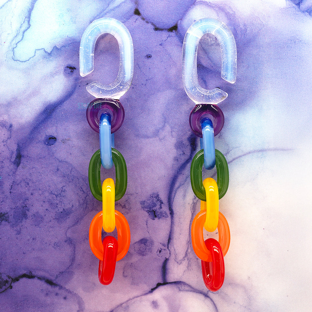 Glass Chain Weights - Opalite & Rainbow