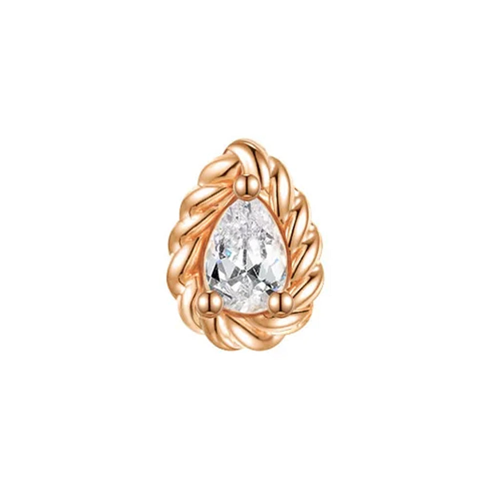 threadless: Pear "Serenity" End in Gold with CZ