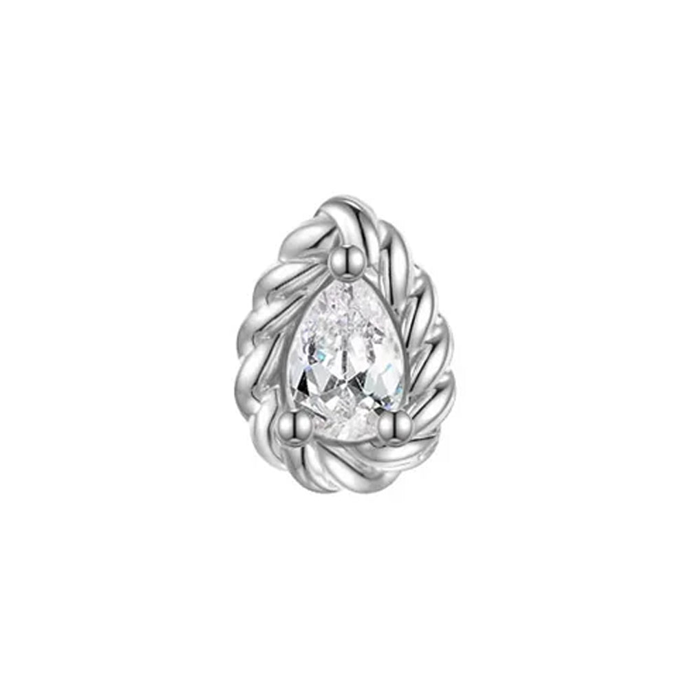 threadless: Pear "Serenity" End in Gold with CZ