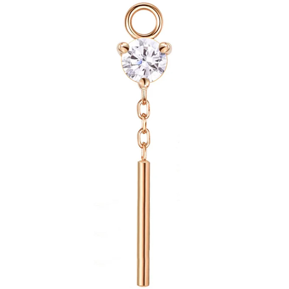 "Tease" Chain Charm with in Gold with CZ