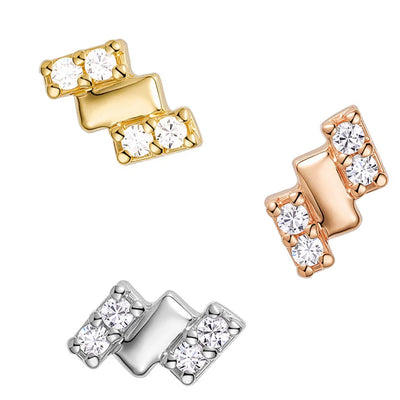 threadless: "Wink" End in Gold with CZ's
